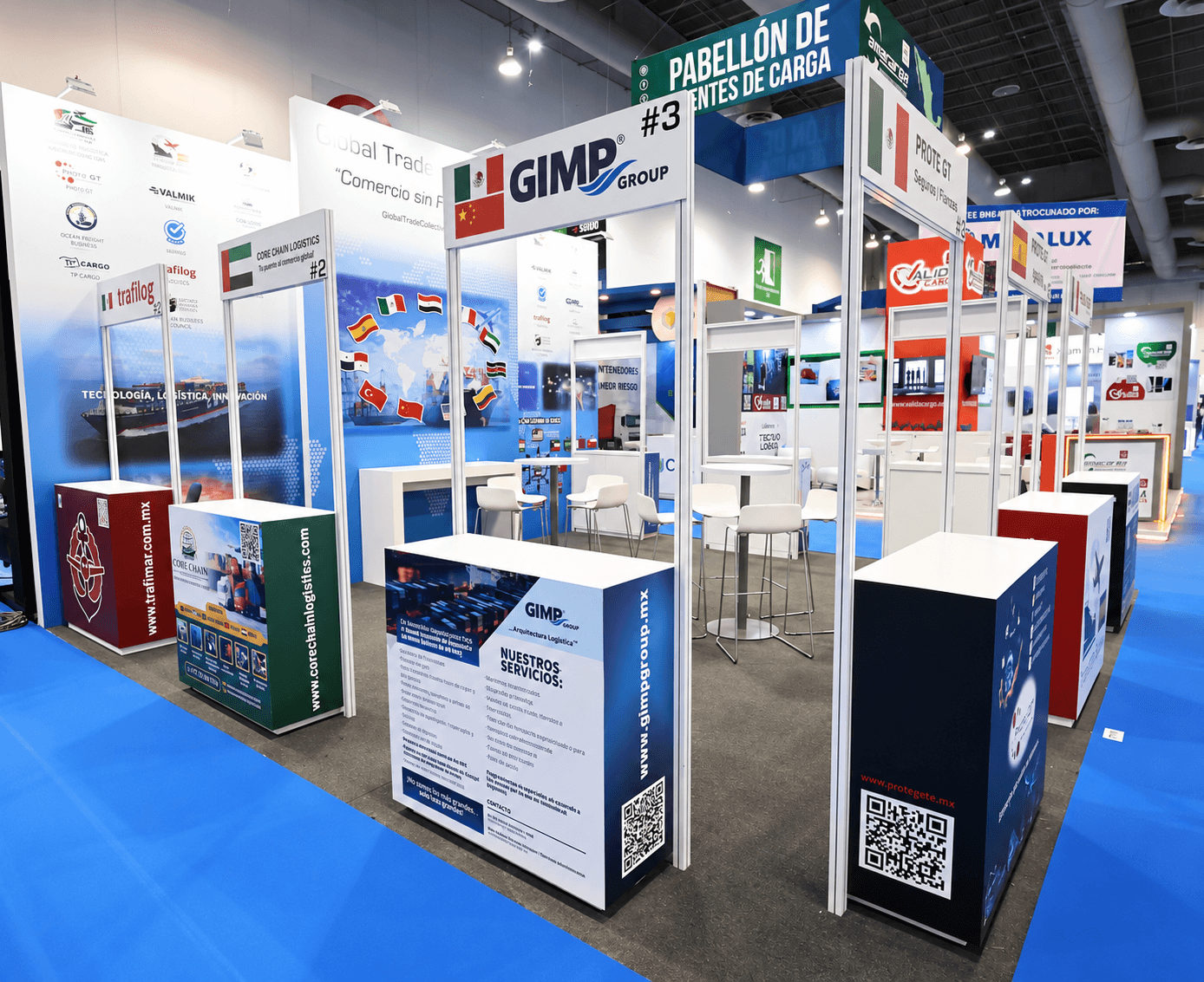 GTC at a Mexico trade show, engaging with exhibitors and attendees on the show floor
